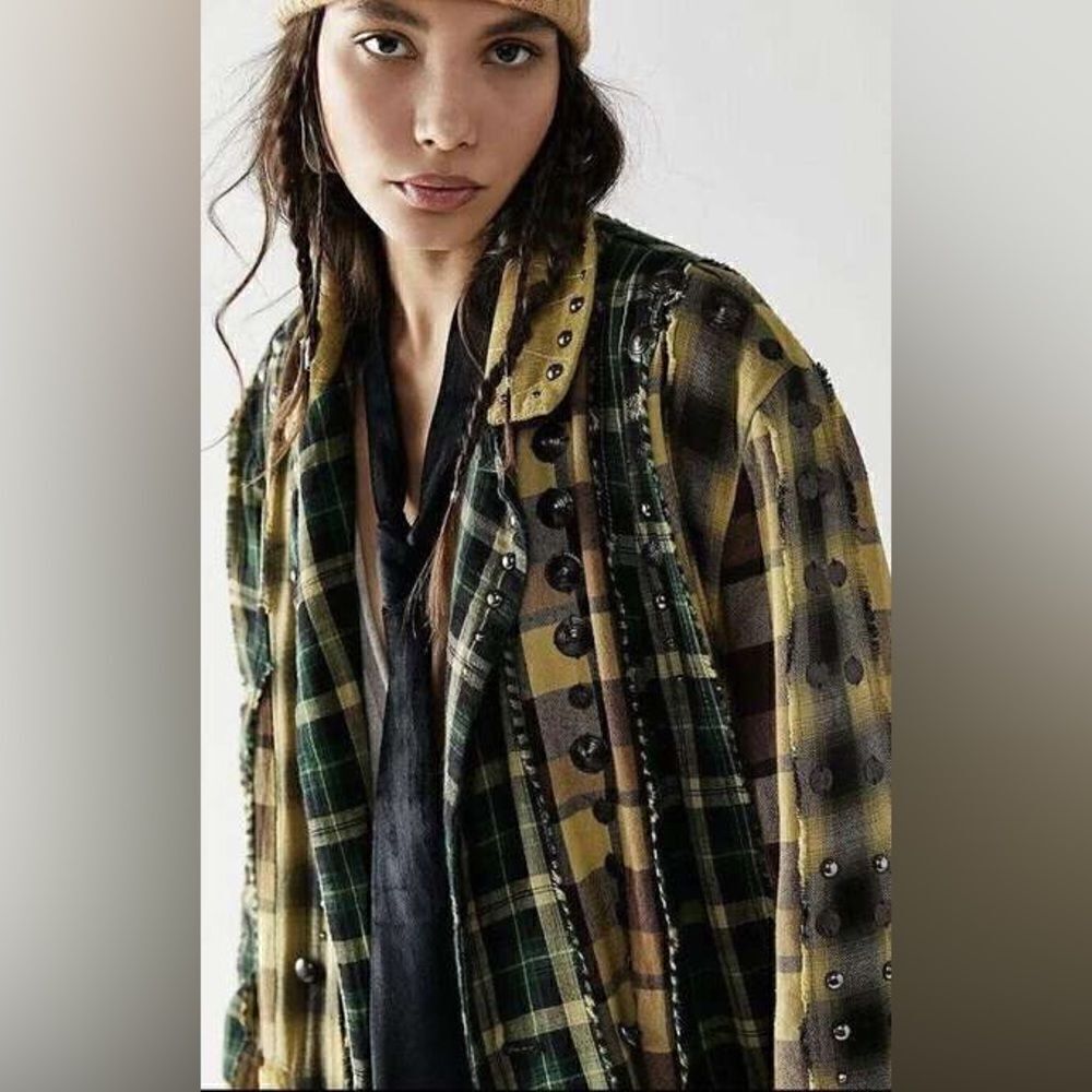 Free People Rodeo Plaid Duster Jacket - Picture 4 of 8